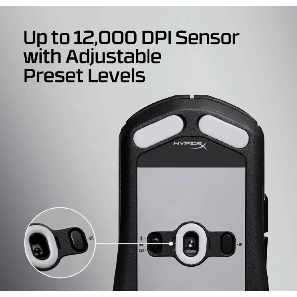 ماوس ألعاب Hyper X Pulsefire Fuse لاسلكي مزدوج، 3200 DPI، 75 جم، 6 أزرار قابلة للبرمجة - Image 3