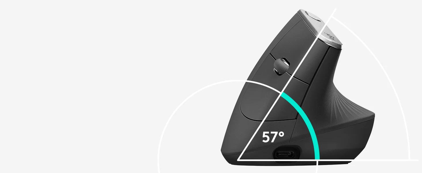 Logitech MX Vertical Wireless Ergonomic Mouse, Graphite - Thumbnail 11
