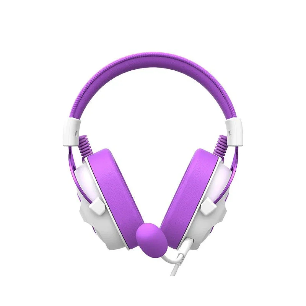 HAVIT H2002D GAMENOTE Wired Gaming Headphones with 53mm Drivers - White & Purple - Thumbnail 4