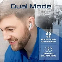 سماعات Promate ProPods لاسلكية بالكامل داخل الأذن مع ANC وBluetooth 5.3 وميكروفون، تشغيل 25 ساعة، أبيض - Thumbnail 10