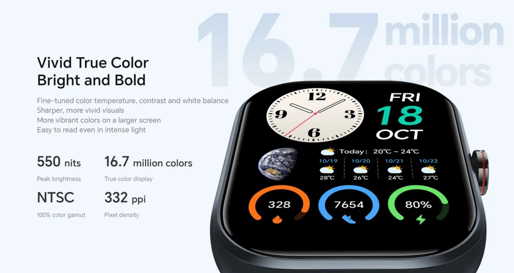 ساعة ذكية HONOR CHOICE Watch بشاشة AMOLED مقاس 1.95 إنش ومكالمات بلوتوث، أبيض - Thumbnail 12