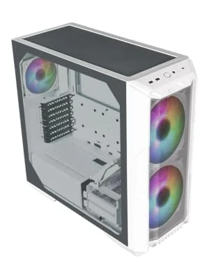 Cooler Master HAF 500 White Edition Mid-Tower PC Case with High Airflow Mesh, ARGB Fans, USB 3.2 Gen 2 Type-C - Thumbnail 13