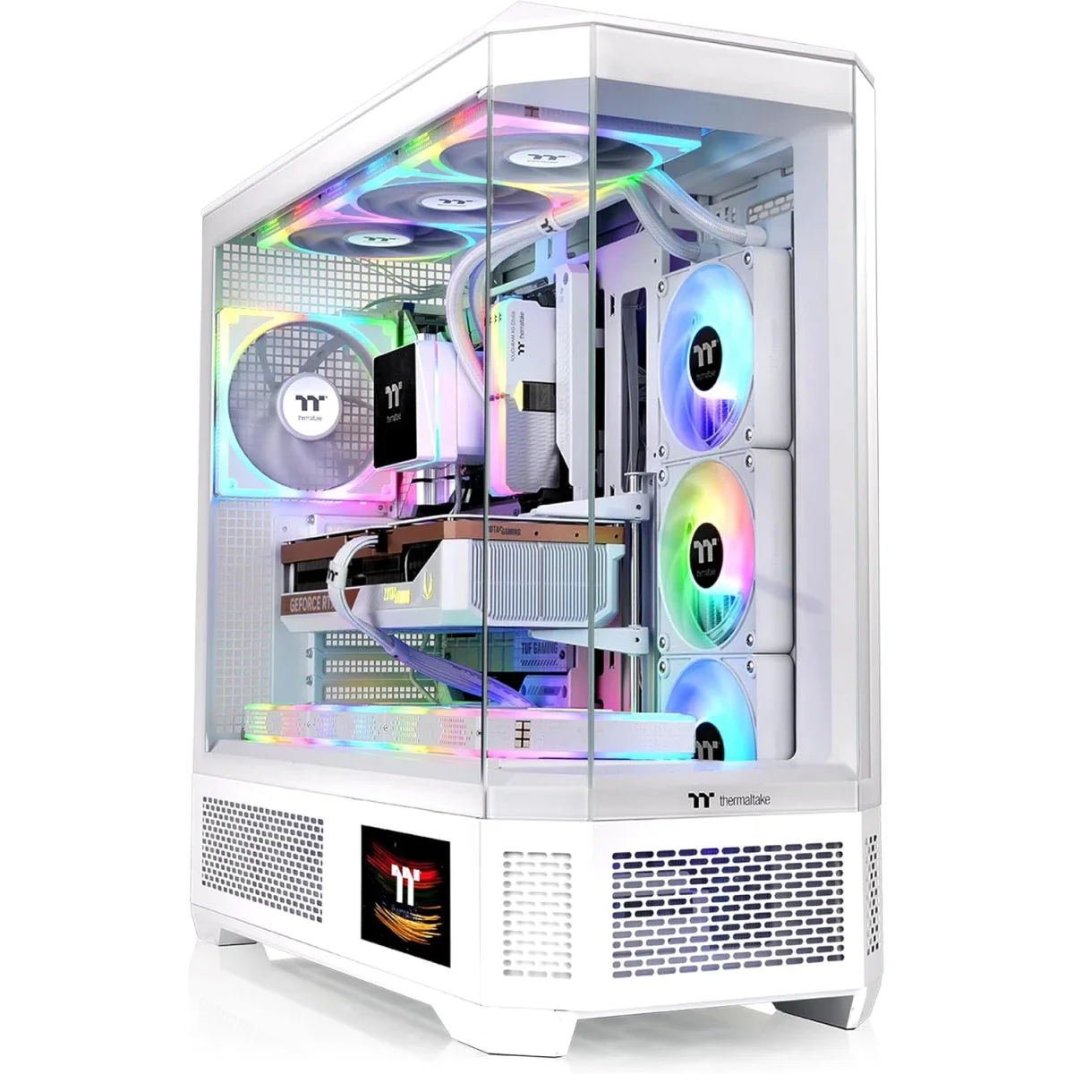 Thermaltake View 600 TG Full Tower PC Case with 420mm Radiator Support and 6.0" LCD Panel Kit Snow White