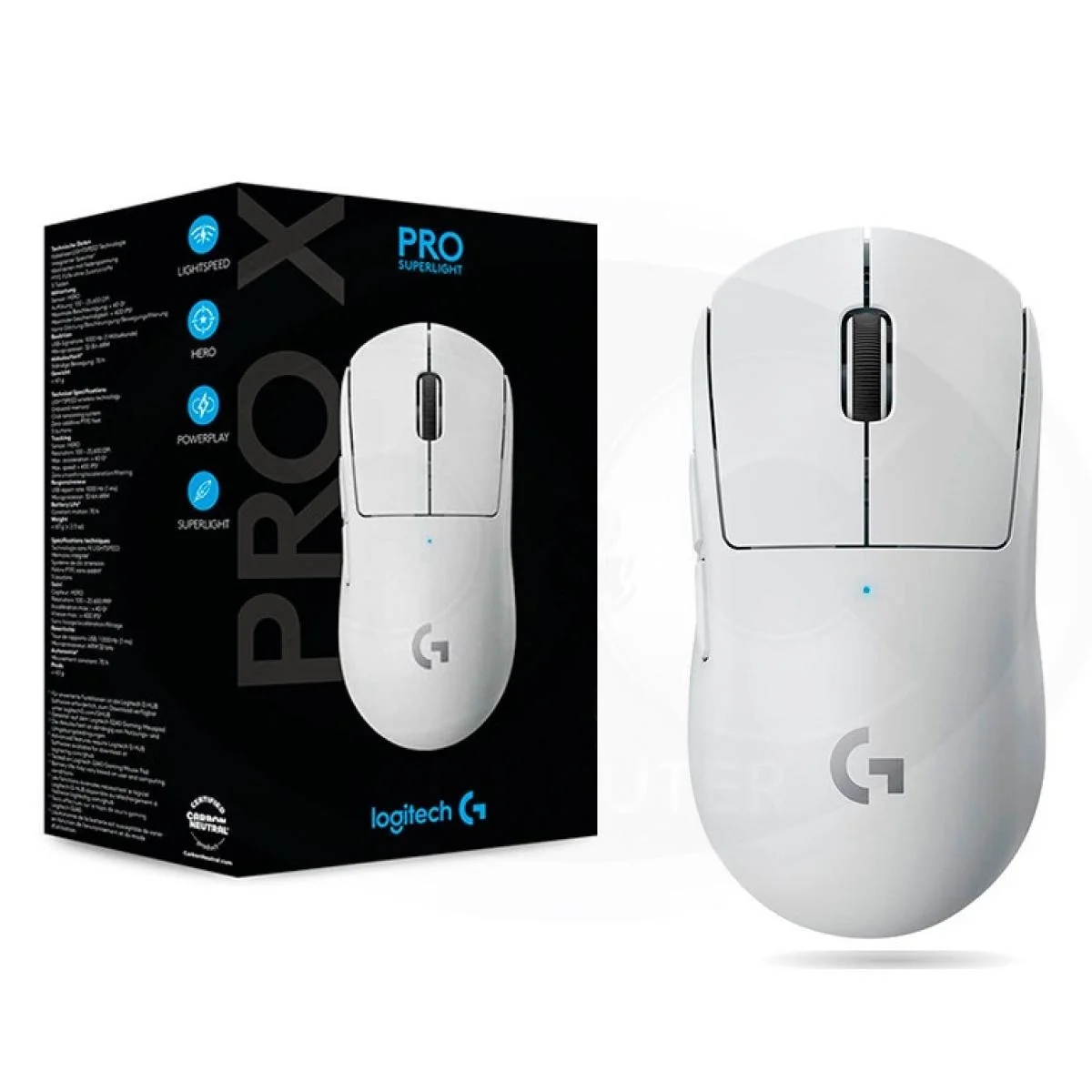ماوس ألعاب لاسلكي Logitech G PRO X SUPERLIGHT بمستشعر HERO 25K ودقة 25600 DPI، أبيض - Image 2