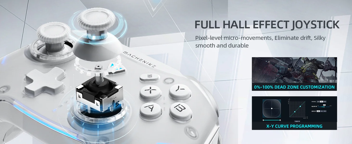 MACHENIKE G5 Pro Wireless Gaming Controller with Hall Effect Joysticks, RGB Lights - Black - Thumbnail 12
