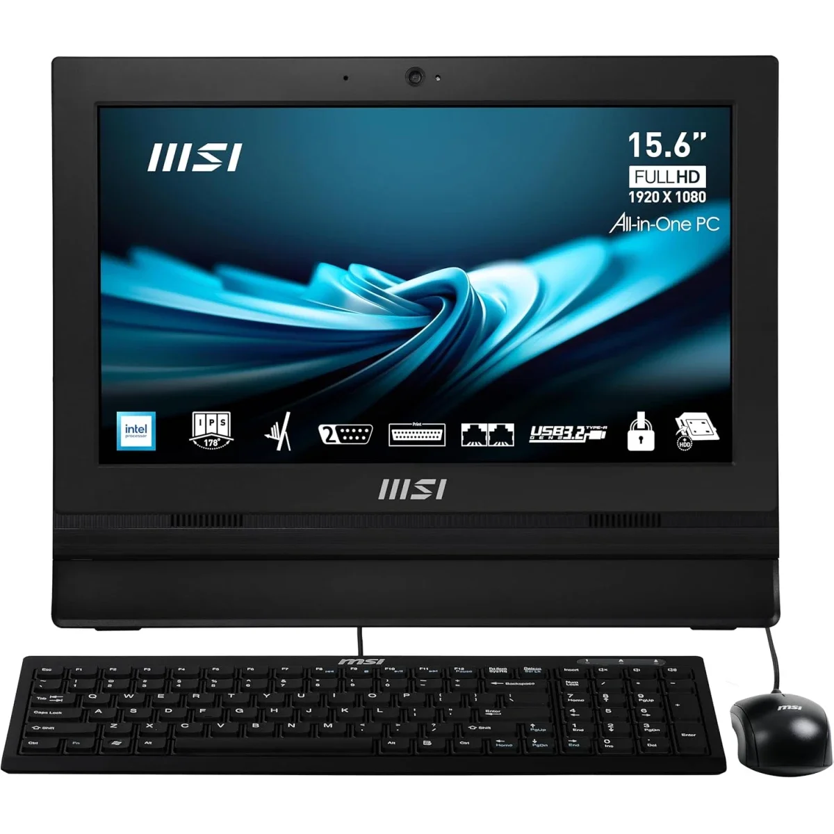 MSI PRO AP162T 2024 All-in-One Desktop 15.6-inch IPS Full HD Touch Black