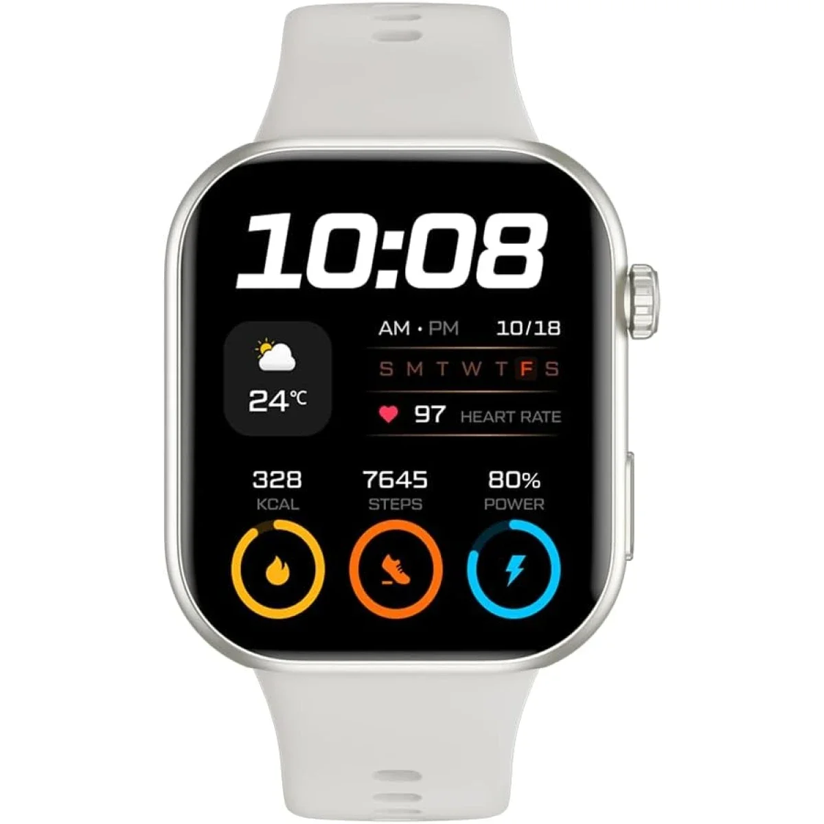 HONOR Choice Watch 2i Smartwatch with 1.85-Inch AMOLED Display, Bluetooth Calling, White - Thumbnail 2
