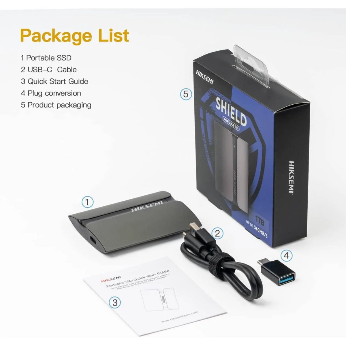 SSD محمول Hiksemi SHIELD بسعة 1TB وUSB 3.2 Type-C وسرعة 560MB/s - Thumbnail 7