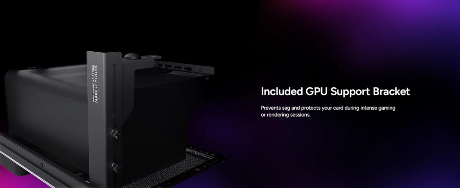 Cooler Master MasterFrame 500 Mesh ATX Mid-Tower PC Case with 360mm Radiator Support, USB-C, Black - Thumbnail 21