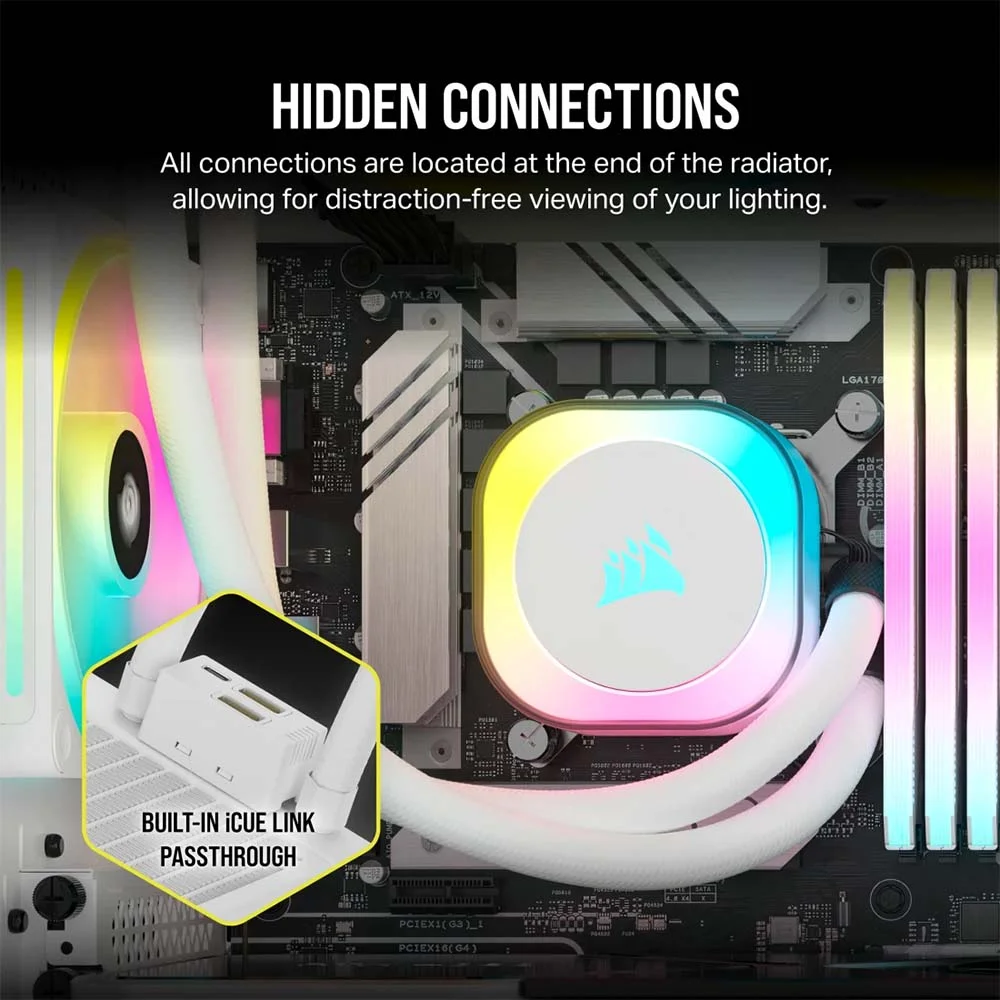 مبرد معالج مائي Corsair iCUE LINK H100i RGB مقاس 240 ملم أبيض CW-9061005-WW - Image 11