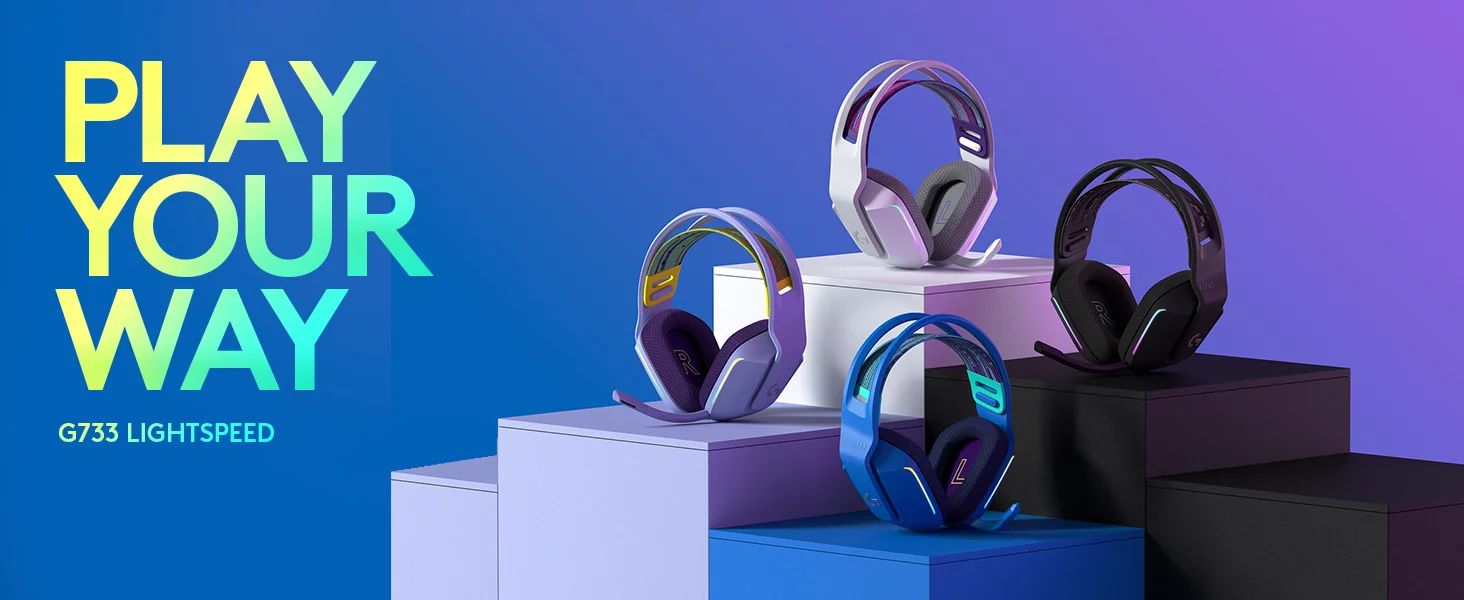 سماعة ألعاب Logitech G733 لاسلكية بتقنية LIGHTSPEED وإضاءة LIGHTSYNC RGB وميكروفون Blue VO!CE، أسود - Thumbnail 10