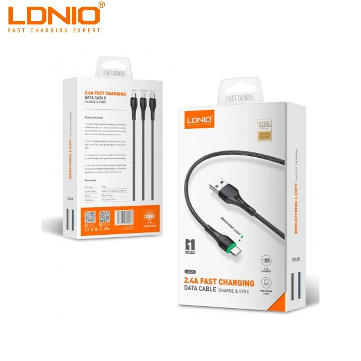 LDNIO LS521 USB Data Cable for Samsung, 100cm