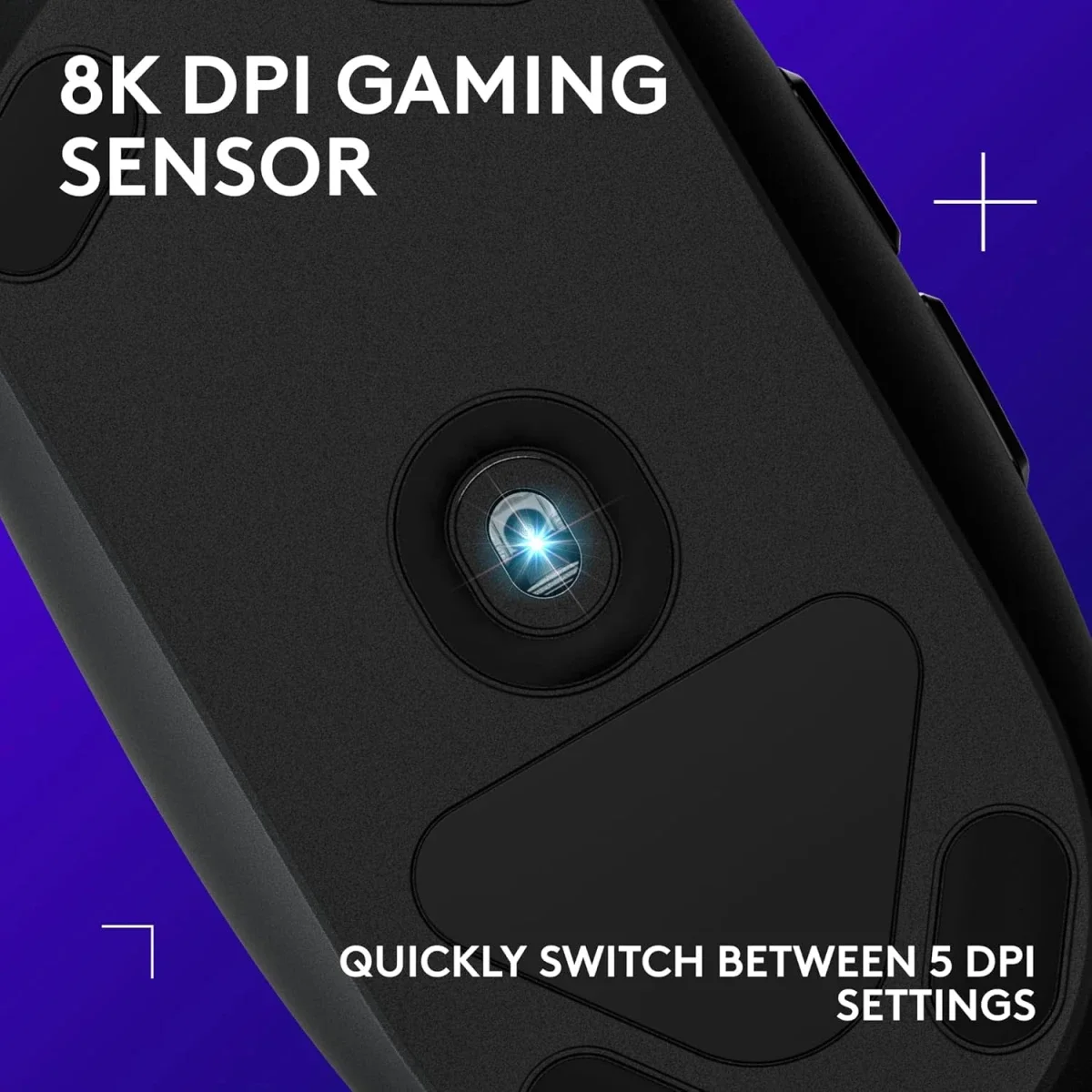 ماوس ألعاب Logitech G203 LIGHTSYNC RGB سلكي بدقة 8000 DPI، أسود - Thumbnail 2
