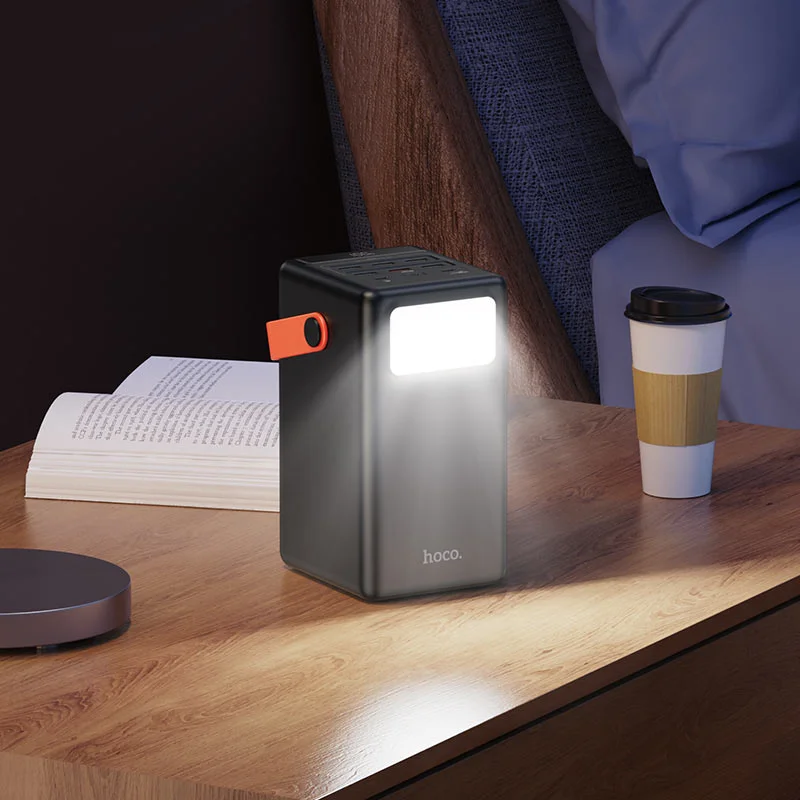 HOCO J142 Surpass 100000mAh Power Bank, 22.5W Fast Charging, 7 Output Ports, Black - Thumbnail 13