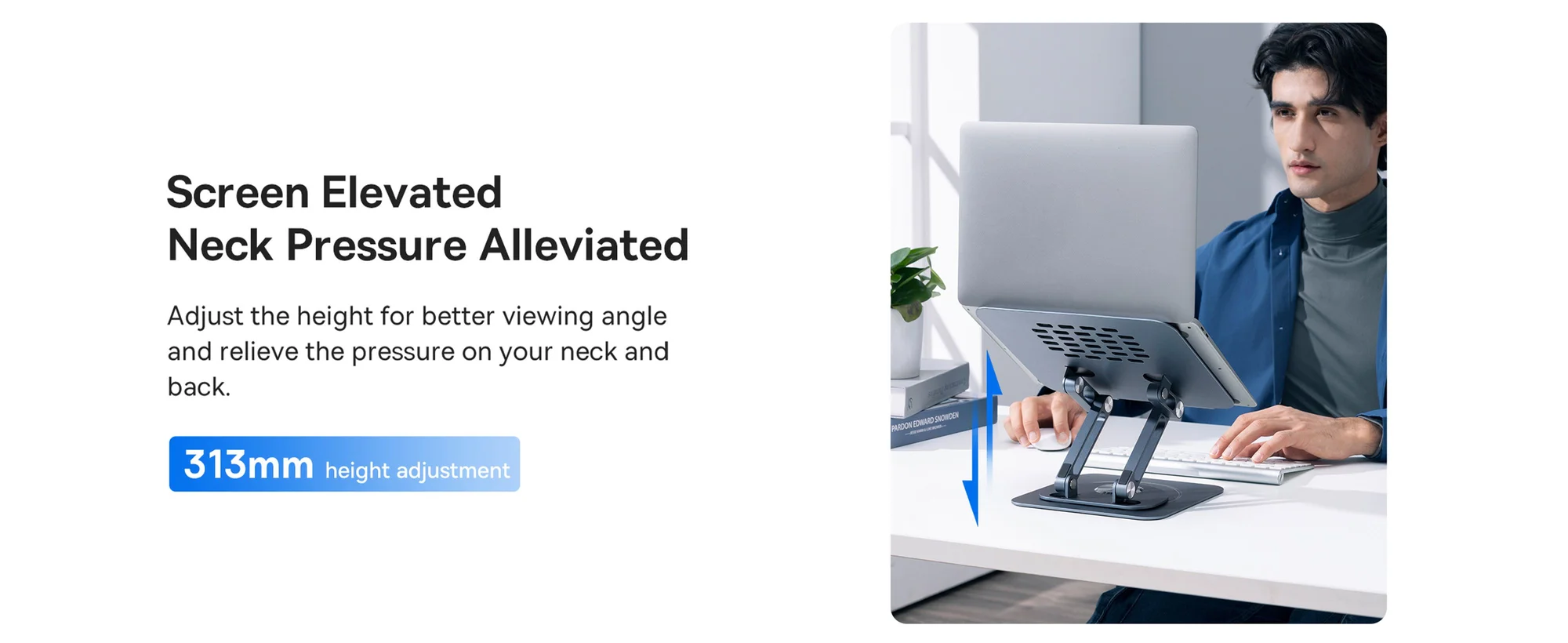 Baseus Foldable 360° Rotating Laptop & Tablet Stand, Three-Fold Version, Grey - Thumbnail 14
