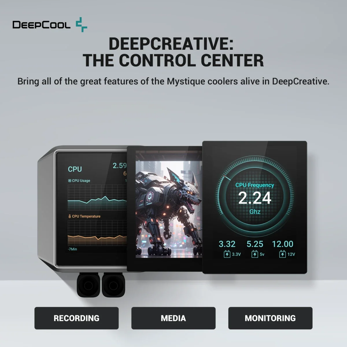 DeepCool MYSTIQUE 360 ARGB LCD Liquid Cooler 360mm White - Thumbnail 5