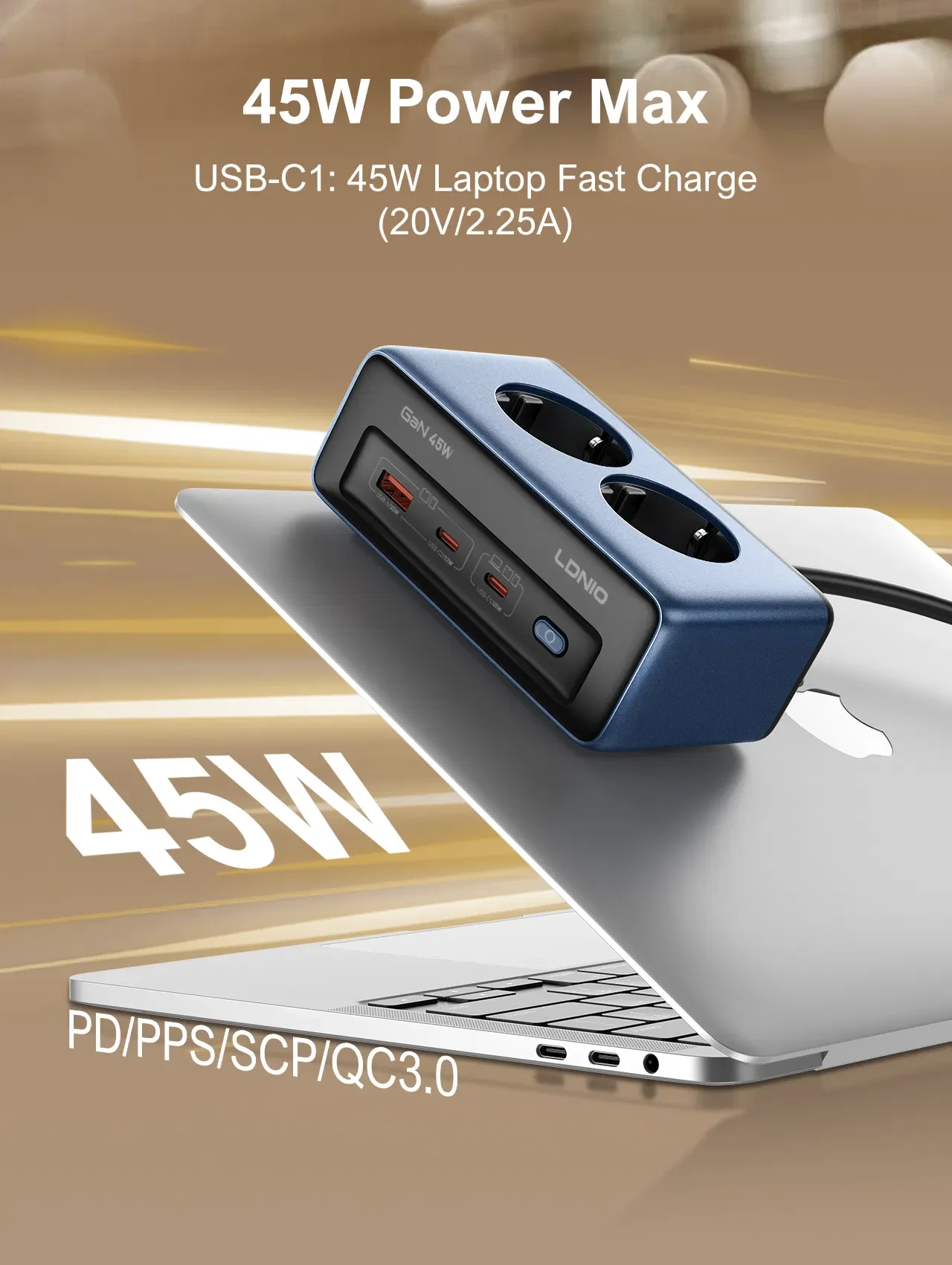 وصلة كهرباء LDNIO SE3 EU مع 4 مقابس AC و3 منافذ USB - Image 12