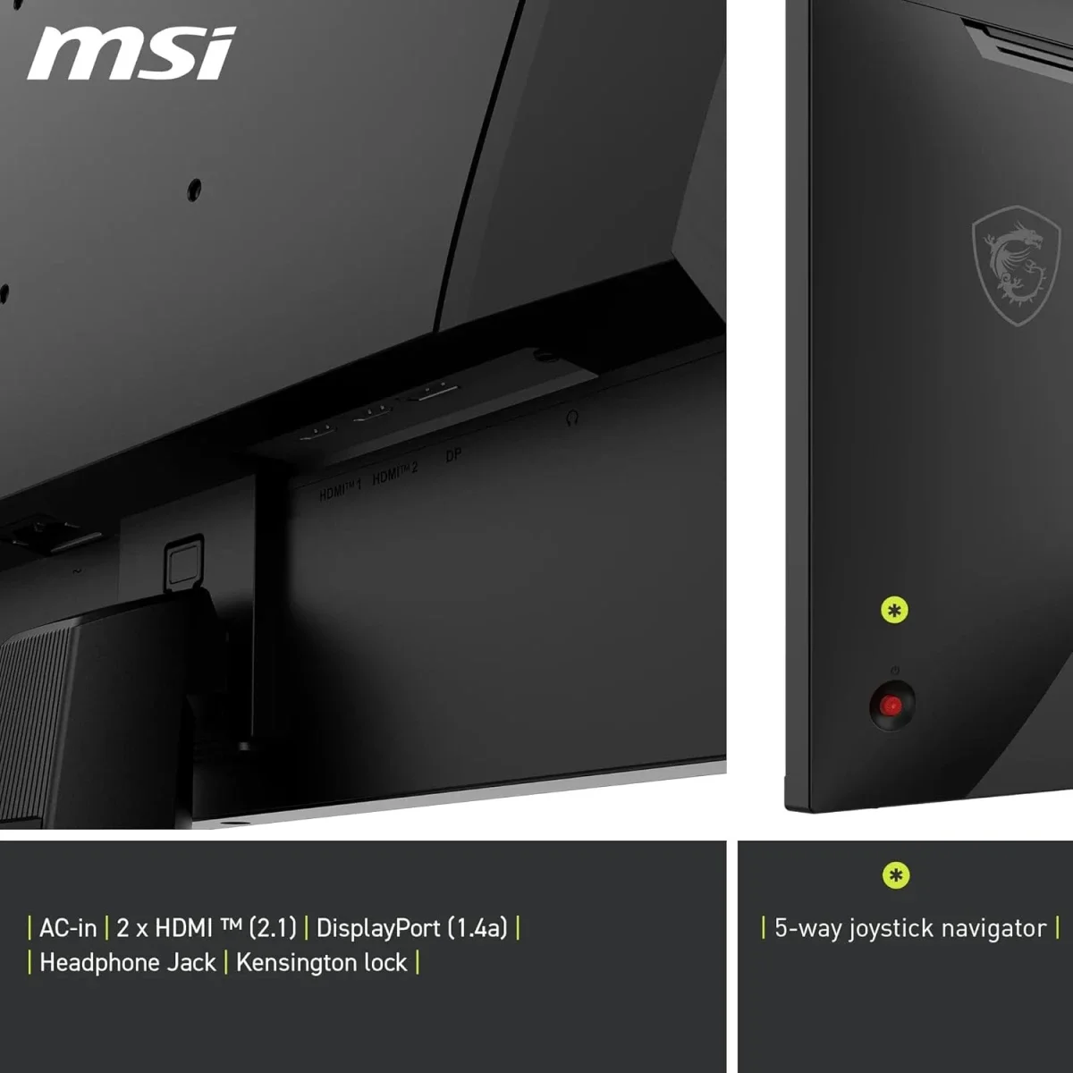 MSI 32-Inch WQHD Rapid VA Gaming Monitor, 180Hz, 0.5ms - MAG 325QF E18V - Thumbnail 6