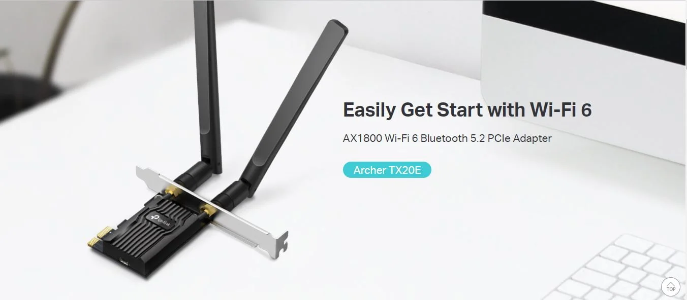 كرت شبكة TP-LINK Archer TX20E AX1800 للكمبيوتر Wi-Fi 6 وبلوتوث 5.2 PCIe بسرعة حتى 1201 Mbps على 5 GHz - Image 6