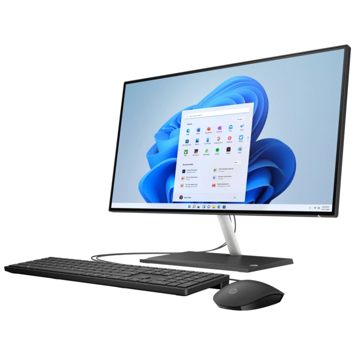 كمبيوتر الكل في واحد HP 24-cb1009ne شاشة لمس 24 إنش FHD IPS، Intel Core i5-1235U، رام 8GB، SSD سعة 512GB، MX450، أسود - Image 2