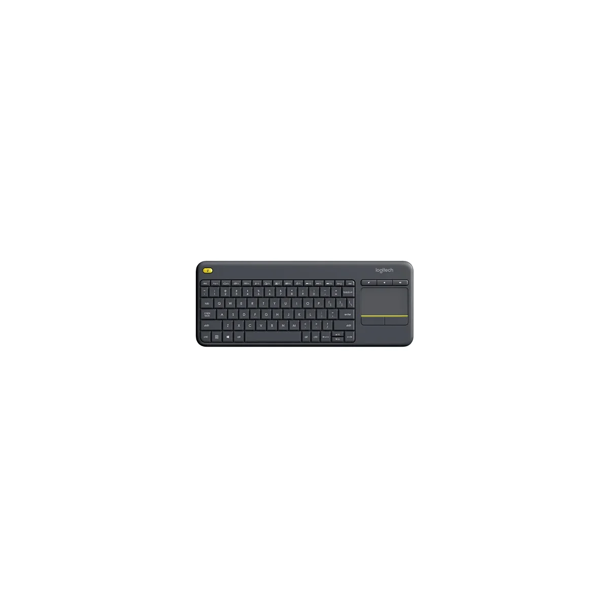 كيبورد تلفزيون لاسلكي Logitech K400 Plus مع لوحة لمس مدمجة - أسود