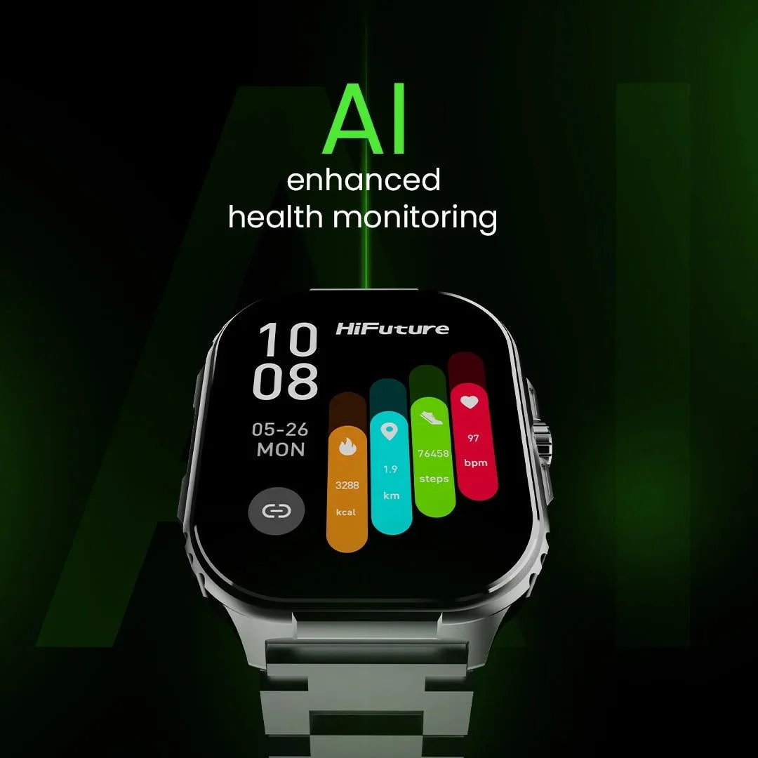 ساعة ذكية HiFuture Ultra3 PRO للمكالمات بشاشة AMOLED مقاس 2.04 إنش، IP68، فضي - Thumbnail 18