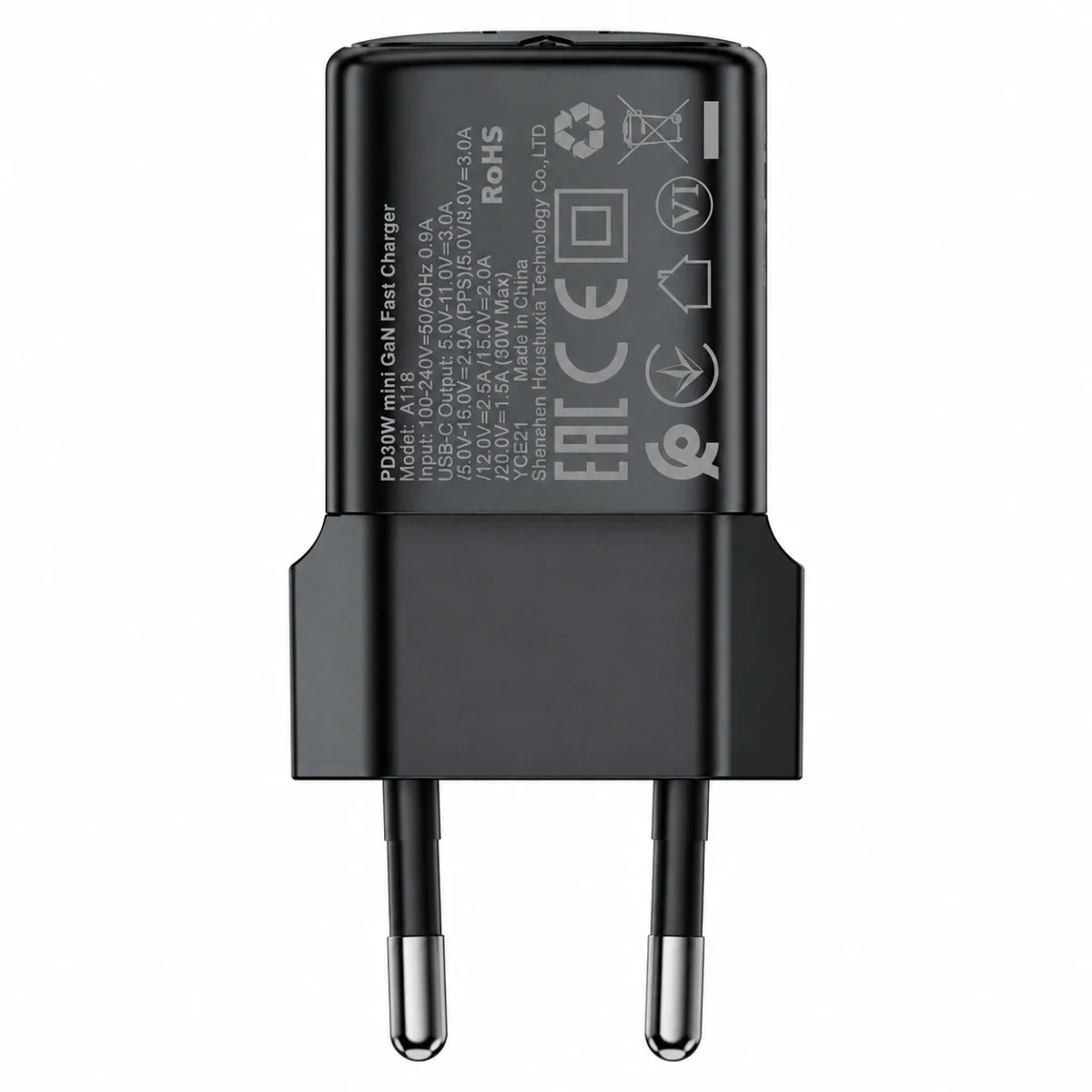 ACEFAST A118 30W GaN USB-C Fast Wall Charger Set with P16 Cable, EU Plug, Black - Image 4