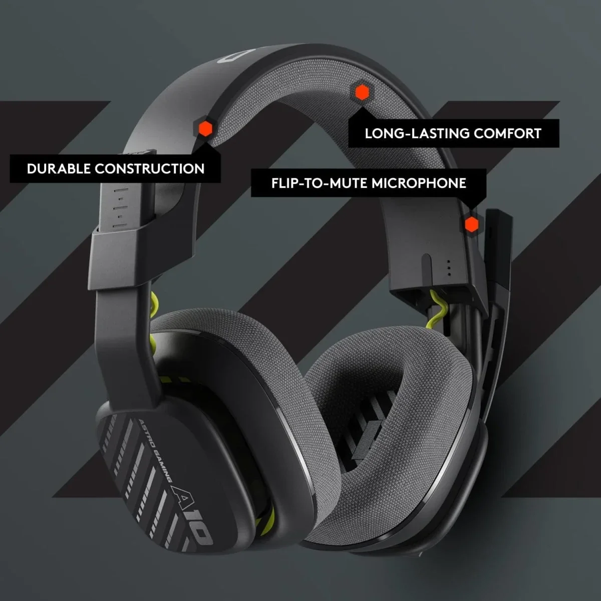 سماعة ألعاب Logitech ASTRO Gaming A10 Gen 2 سلكية فوق الأذن باللون الأسود - Thumbnail 3