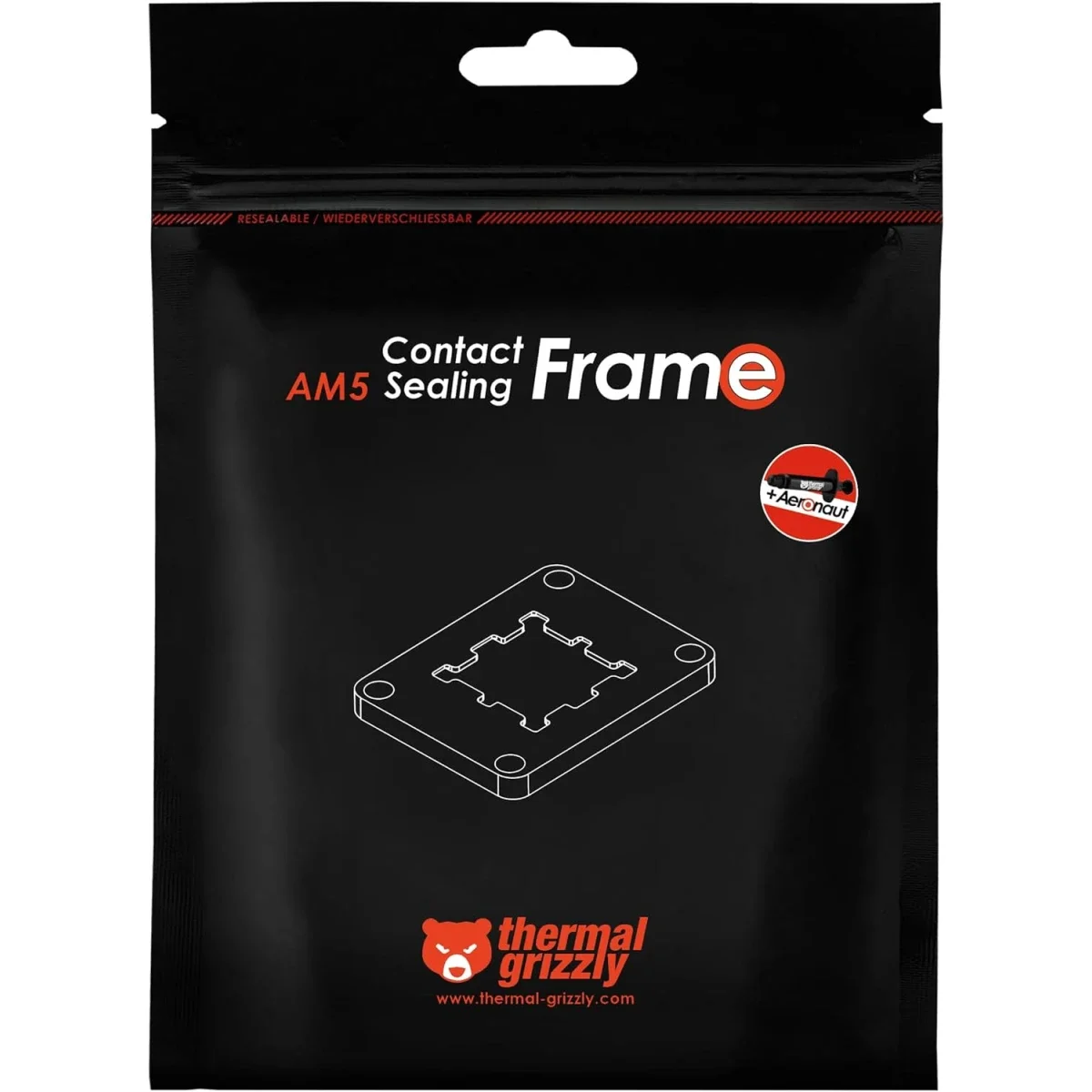 اطار احكام وتلامس AM5 Thermal Grizzly مع Aeronaut 1g لمعالجات AMD Ryzen 7000