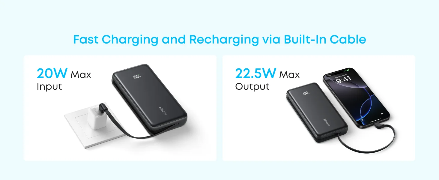 Anker Zolo Power Bank 20000mAh 22.5W USB-C Fast Charging Battery Pack White - Image 8