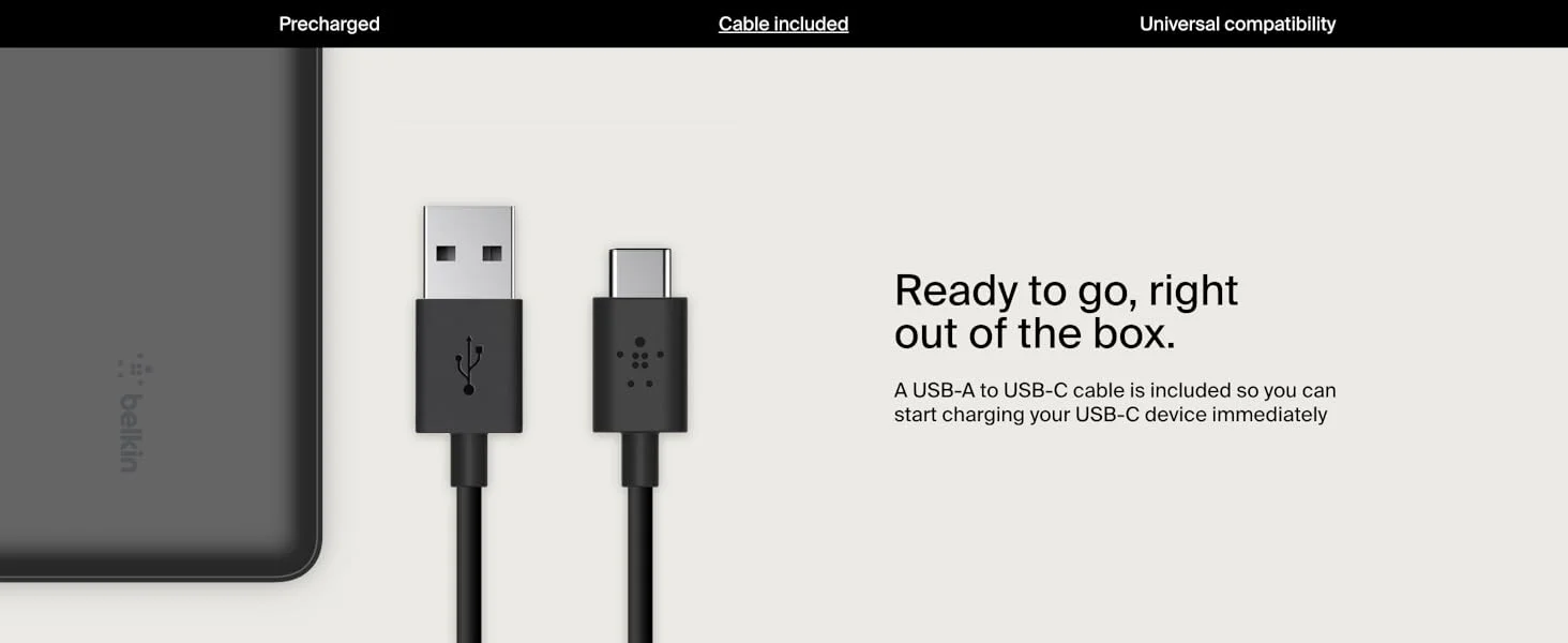 Belkin BPB012BTBK BoostCharge 20,000mAh USB-C Power Bank with 2 USB-A Ports, 15W, Black - Thumbnail 13