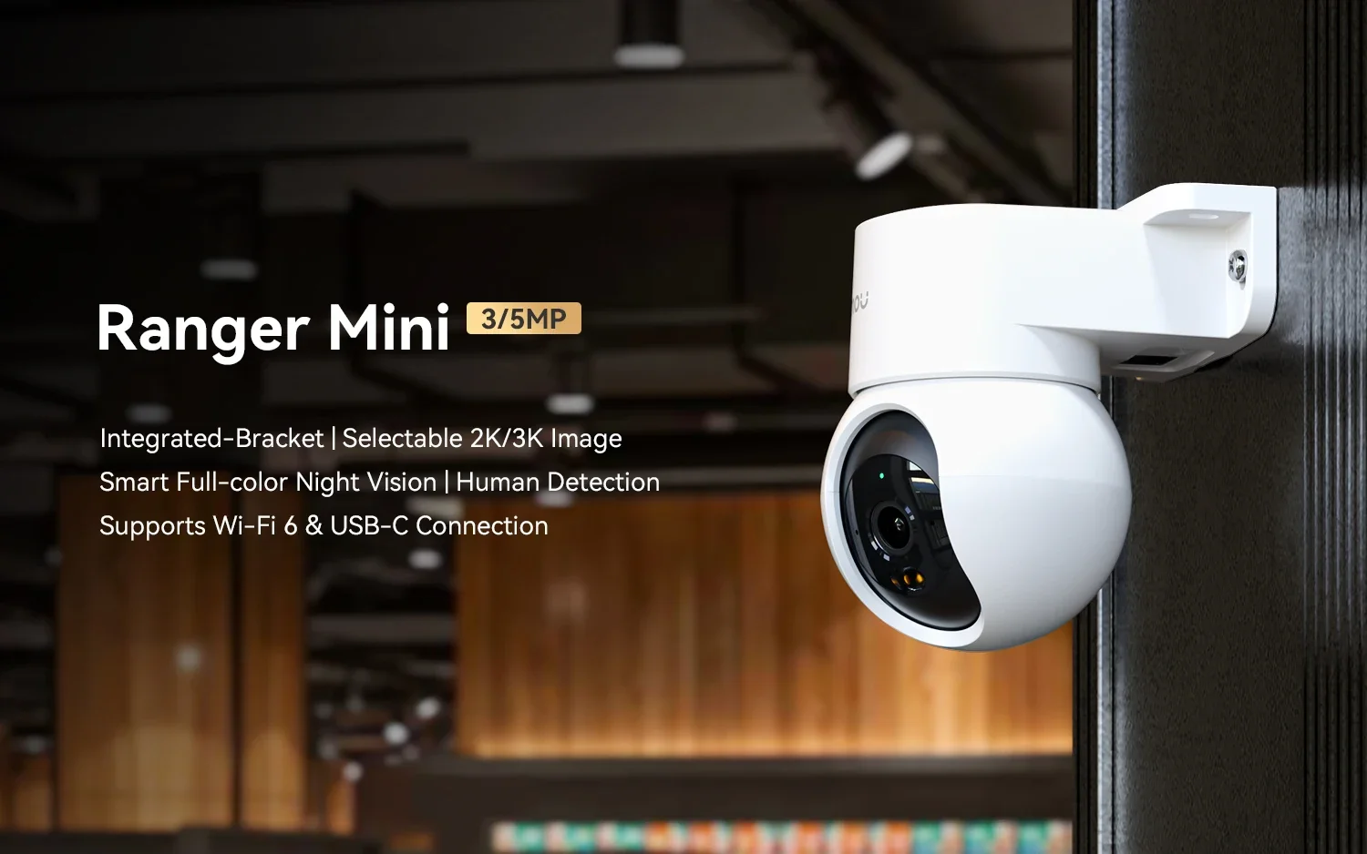 كاميرا مراقبة داخلية IMOU Ranger Mini بدقة 3MP QHD / 5MP UHD مع محادثة ثنائية الاتجاه واكتشاف الأشخاص بالذكاء الاصطناعي ورؤية ليلية ملونة - Image 7