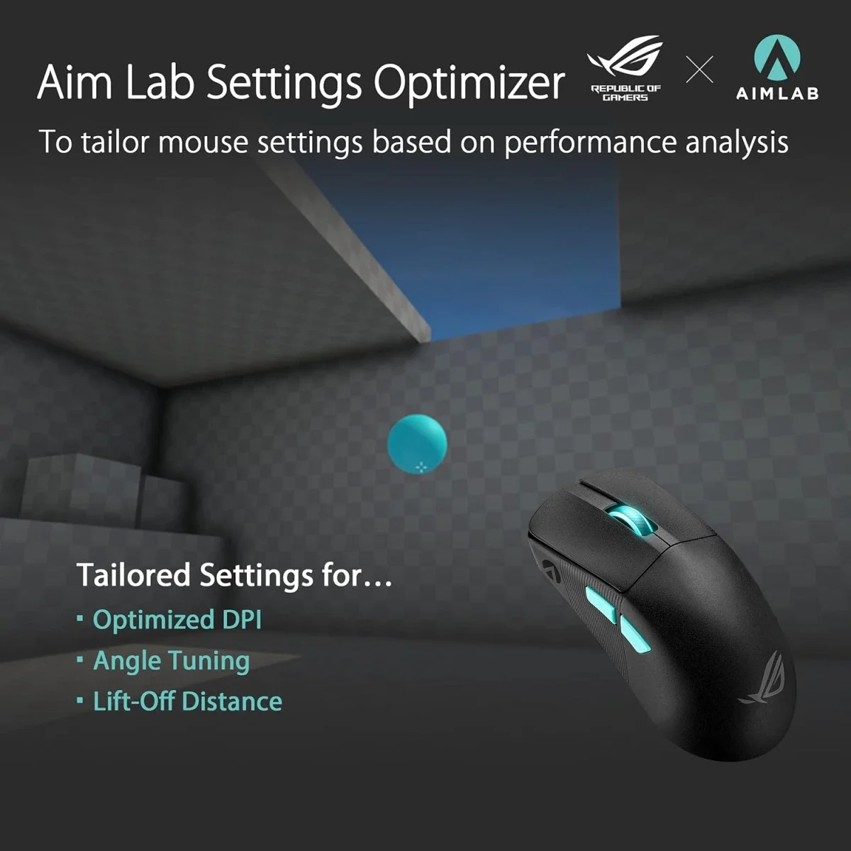 Asus P713 ROG Harpe Ace Aim Lab Edition Wireless Gaming Mouse, 36,000 DPI, Black - Thumbnail 3