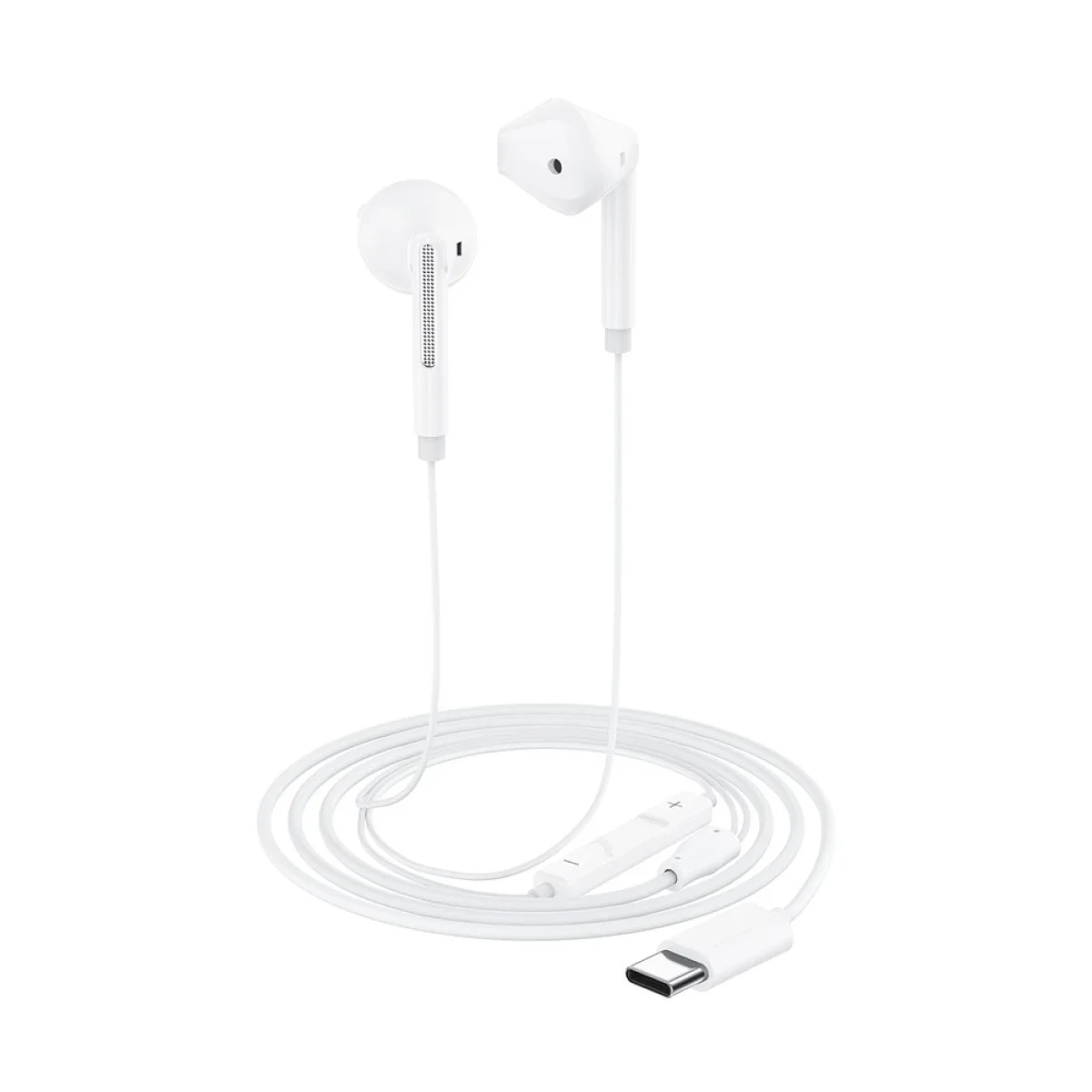 سماعات أذن ACEFAST L13 سلكية شبه داخل الأذن USB-C مع ميكروفون HD وتحكم 3 أزرار - أبيض - Thumbnail 3