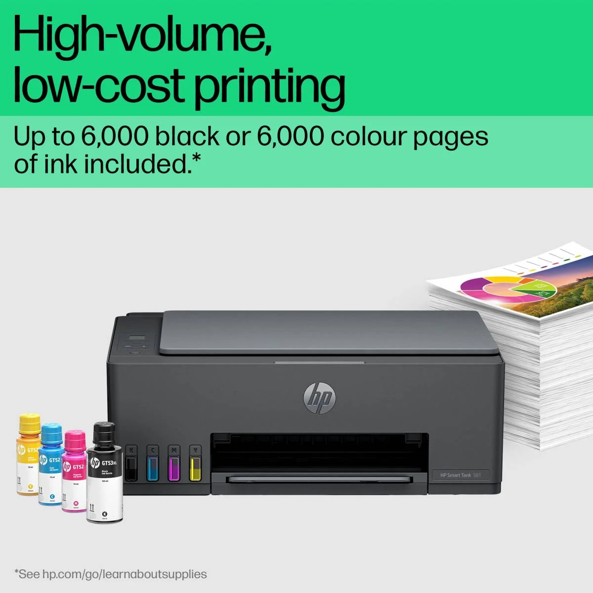 طابعة متعددة الوظائف HP Smart Tank 581 بخزان حبر، سوداء، 4800 × 1200 dpi، 11 صفحة/دقيقة، واي فاي - Image 5