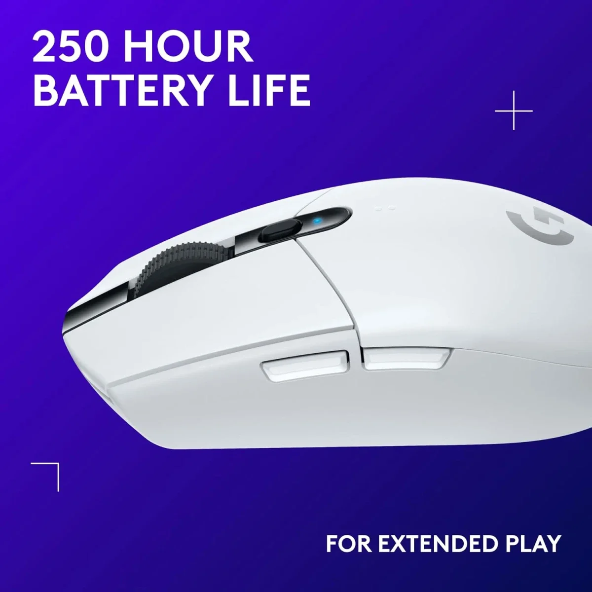 ماوس ألعاب لاسلكي Logitech G305 LIGHTSPEED بدقة 12000 DPI - أبيض - Thumbnail 7