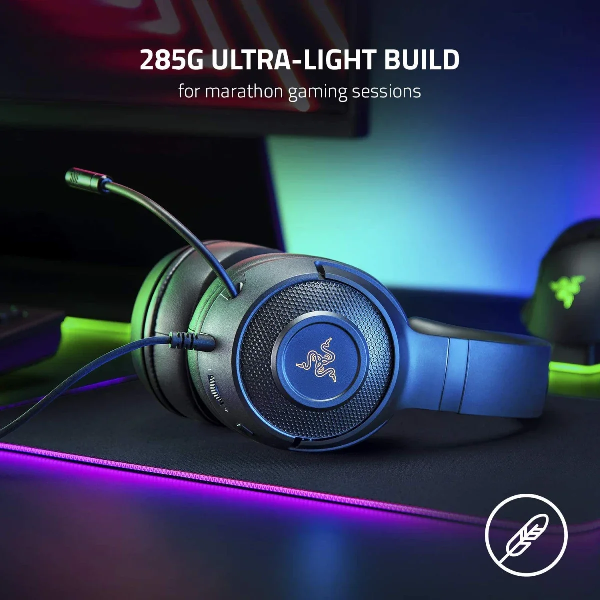 Razer Kraken V3 X Wired USB Gaming Headset with 7.1 Surround Sound, Black - Thumbnail 2