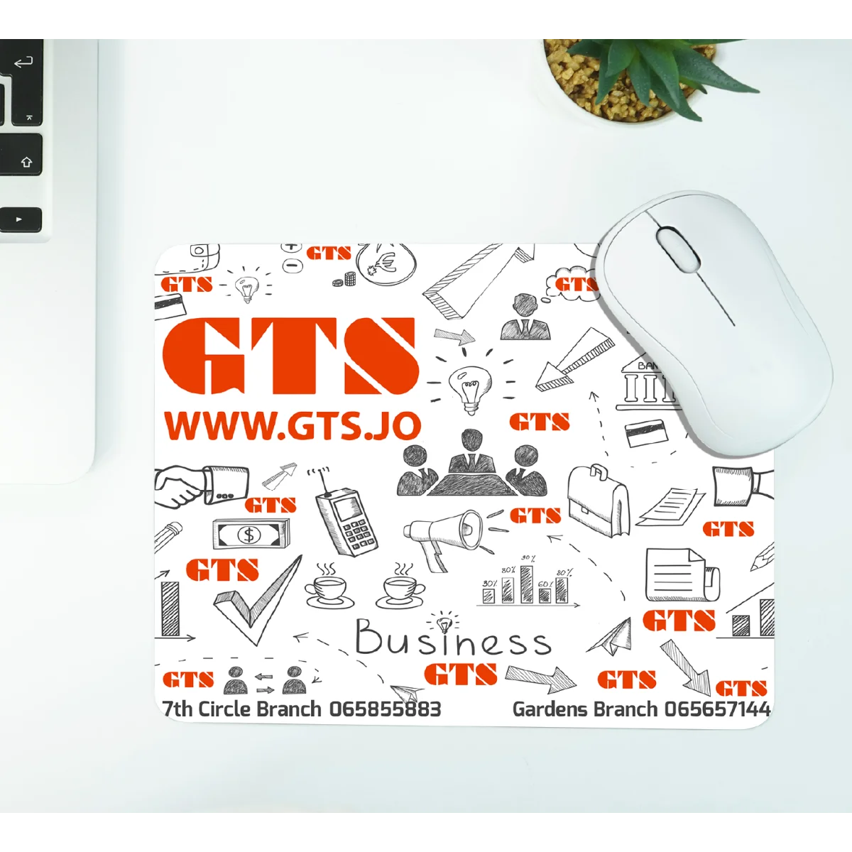 ماوس باد GTS مانع للانزلاق 21 × 26 سم بقاعدة مطاطية