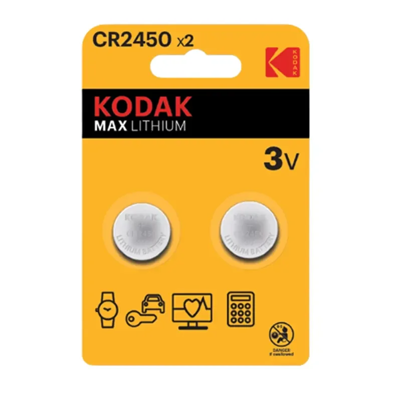 بطاريات ليثيوم زرية Kodak CR2450 – عبوة قطعتين