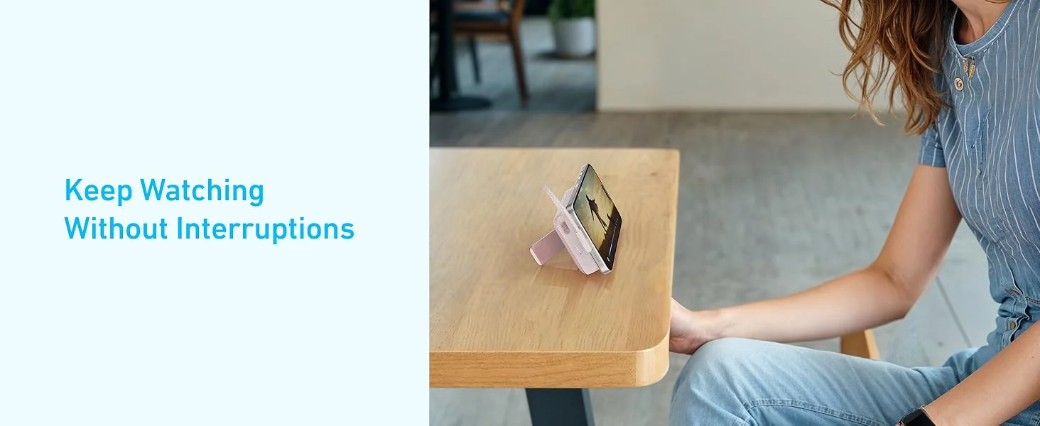 Anker Zolo 10000mAh Magnetic Power Bank with 30W Fast Charging, Built-In USB-C Cable & Stand - Blue - Thumbnail 21