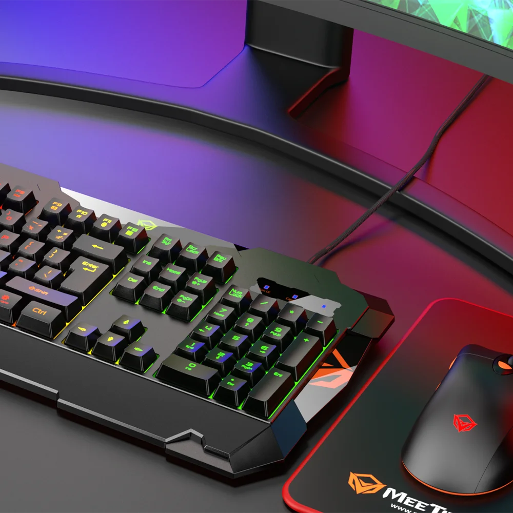 طقم ألعاب Meetion C505 أربعة في واحد: كيبورد وماوس وسماعة 3.5mm AUX وماوس باد - Image 18