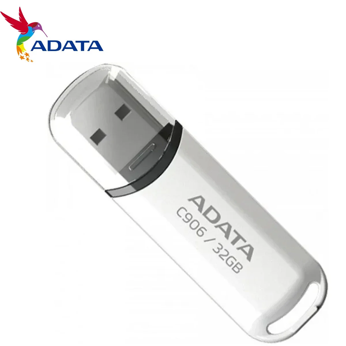 فلاش ميموري ADATA C906 بسعة 32GB وUSB 2.0 بتصميم مدمج - أبيض