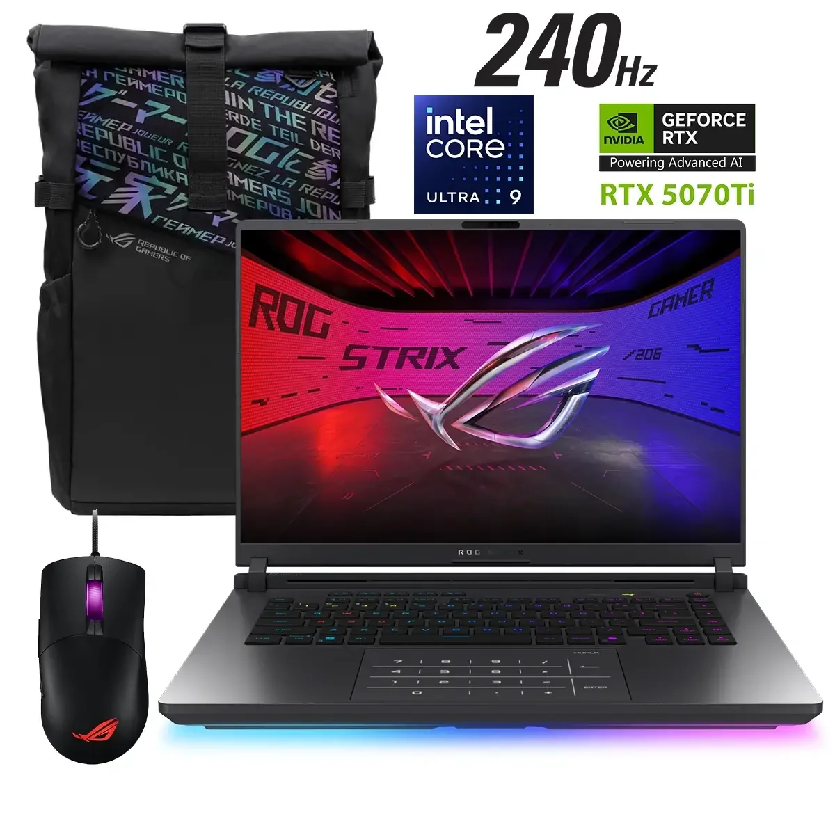 لابتوب ألعاب Asus ROG Strix G16 G615LR بمعالج Intel Core Ultra 9 275HX وكرت RTX 5070 Ti وشاشة 16 إنش 2.5K 240Hz وذاكرة 16GB - Image 1