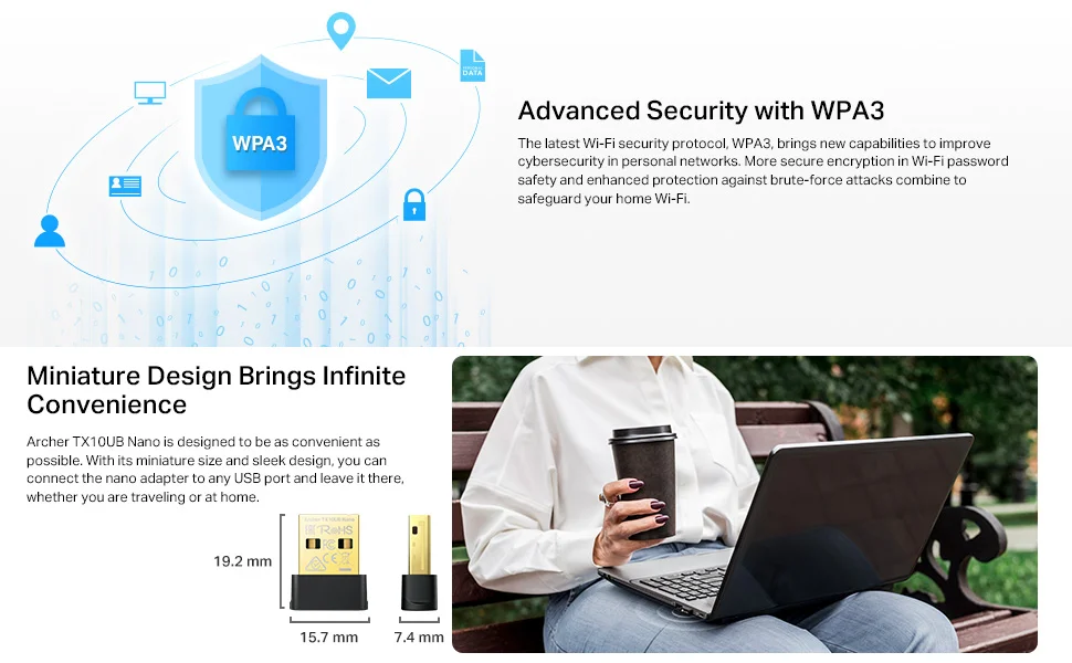 محول USB TP-LINK Archer TX10UB Nano AX900 واي فاي 6 وبلوتوث 5.3 بسرعة 900 ميجابت/ثانية ثنائي النطاق USB 2.0 - Image 11