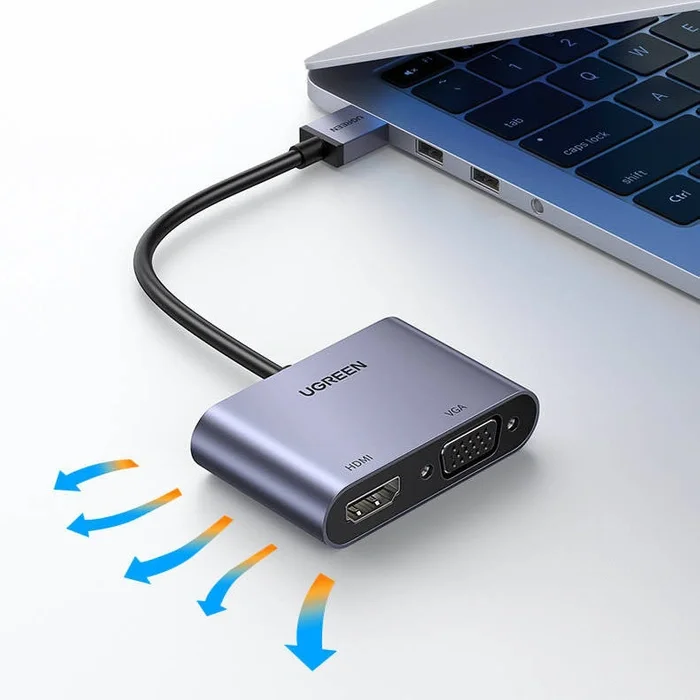 محول Ugreen من USB 3.0 إلى HDMI وVGA بدقة FHD 60Hz - Thumbnail 3
