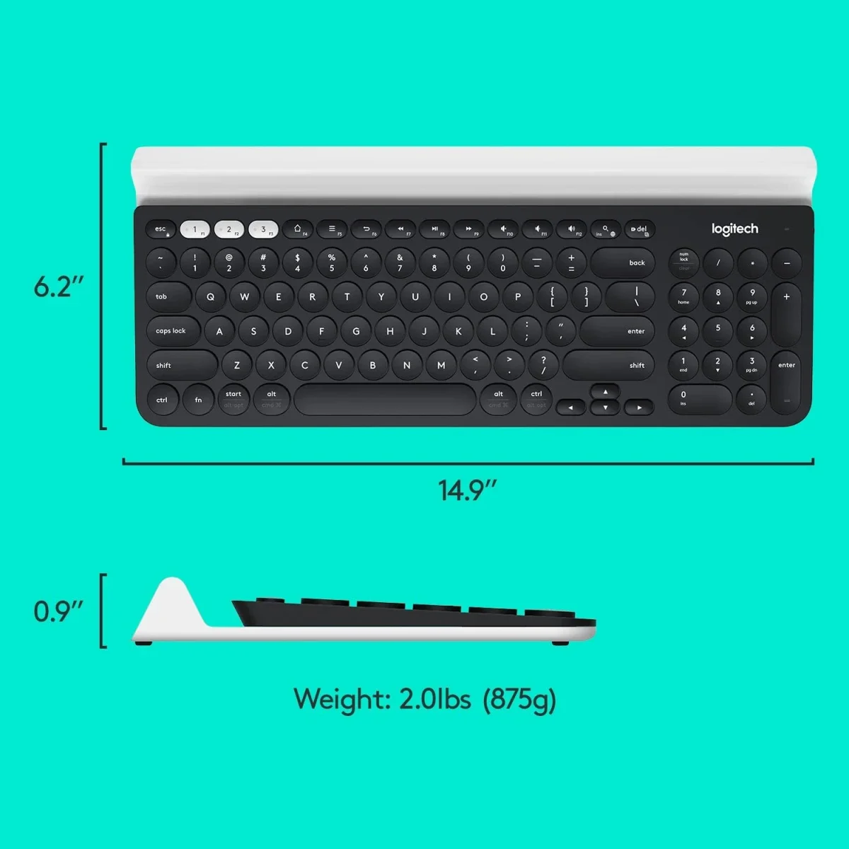 Logitech K780 Multi-Device Bluetooth Keyboard with FLOW - English - Thumbnail 7