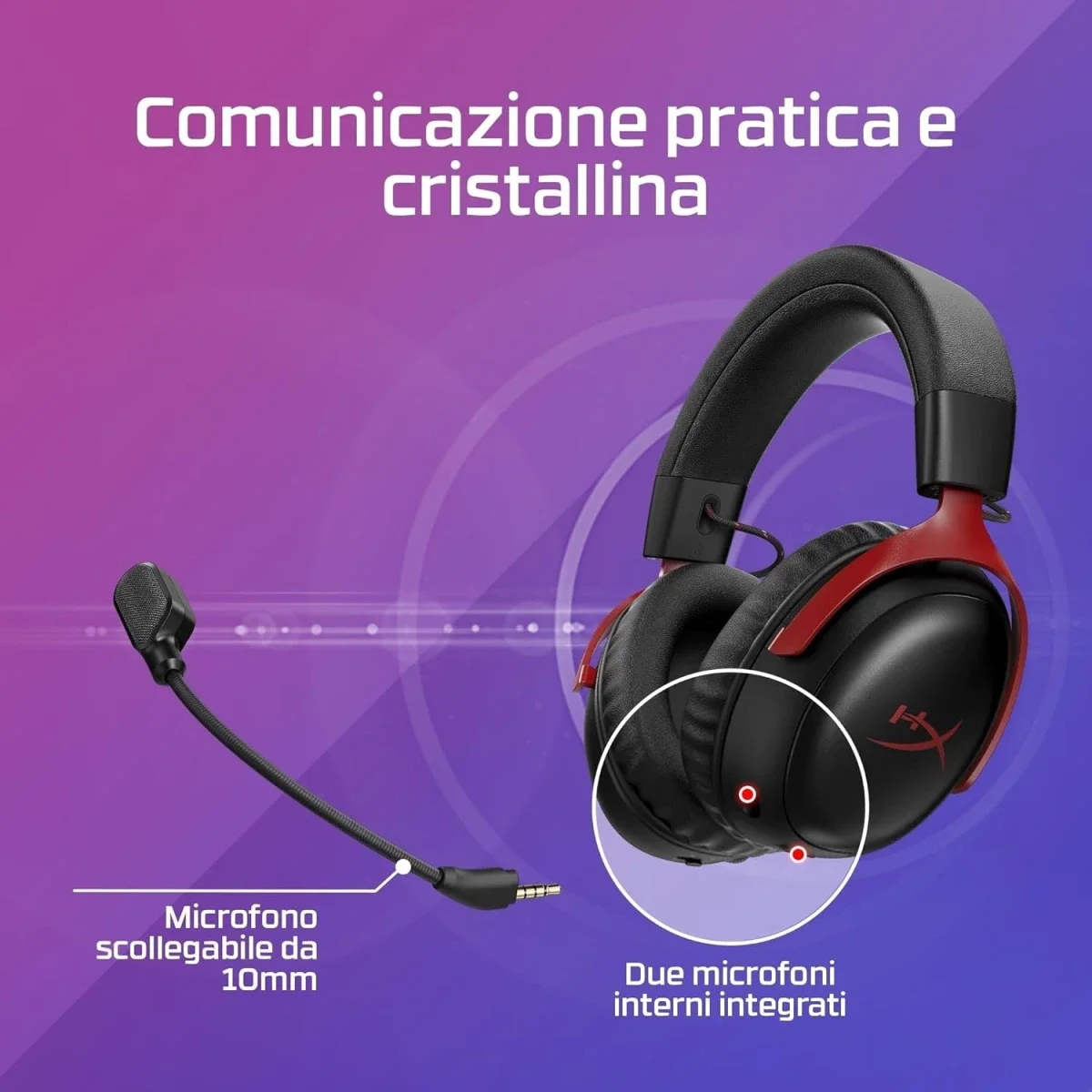 سماعة ألعاب لاسلكية HyperX Cloud III S (2025) بمشغلات 53 مم وبلوتوث - أحمر - Thumbnail 4