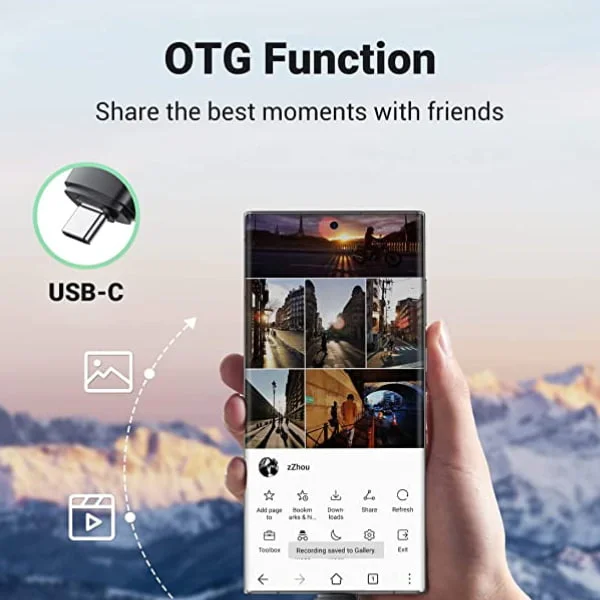 قارئ بطاقات Ugreen 80191-CM304 TF/SD بمنفذي USB-C وUSB-A 3.0 - Thumbnail 9