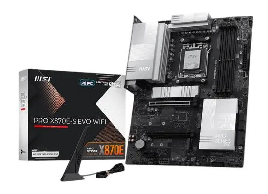 لوحة أم MSI PRO X870E-S EVO WIFI بمقبس AM5 وحجم ATX مع Wi-Fi 7 وDDR5 وPCIe 5.0 - Image 3