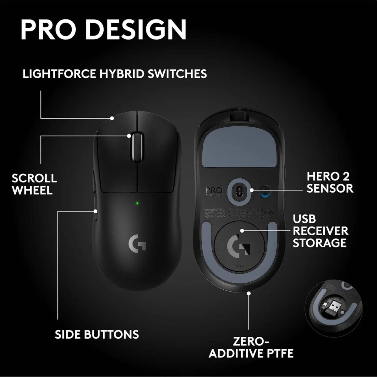 Logitech G PRO X SUPERLIGHT 2 SE Wireless Gaming Mouse, 44000 DPI, White - Thumbnail 8
